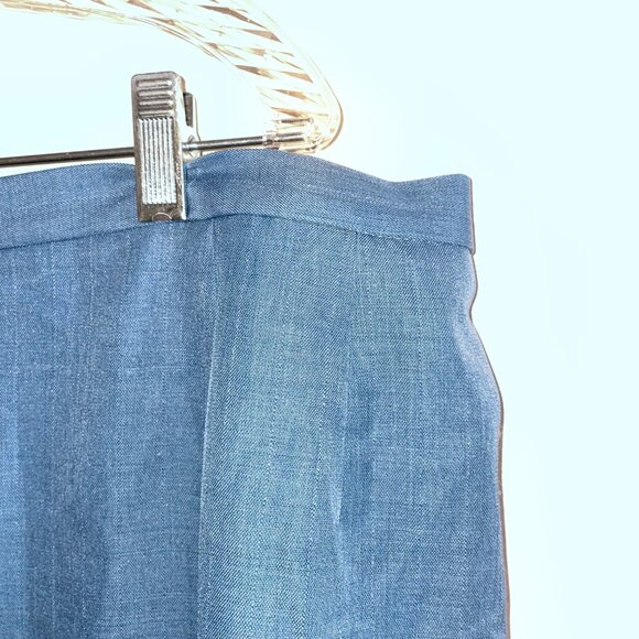 Womens Blue Pencil Skirt Size 24W Worthington Elastic Back Waist Zipper - Picture 2 of 6